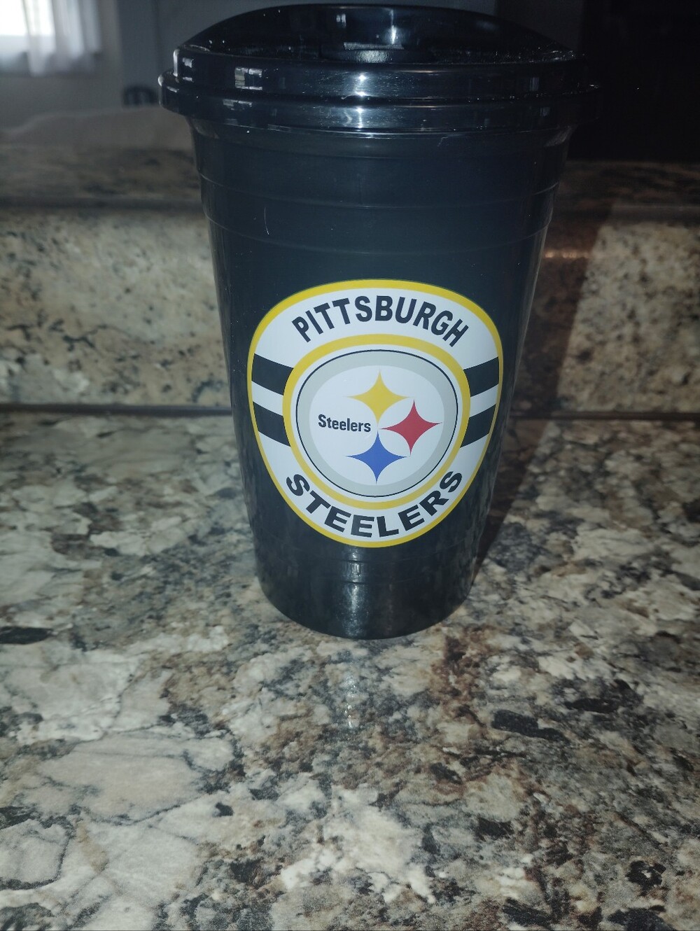 Pittsburgh Steelers Black Travel Tumbler with Lid New